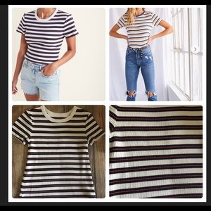 70’s inspired striped ribbed tee